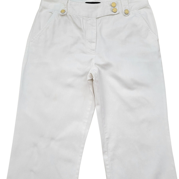 Talbots Women's Flare Wide-Leg White Pants Size 6 Waist 30" Inseam 31.5" - Picture 5 of 9